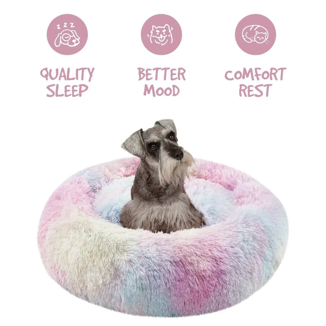 Friends Forever Coco Faux Fur Self Warming Indoor Round Donut Cuddler