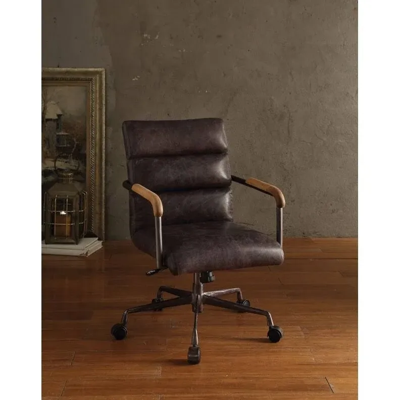 Benjara Benzara Upholstered Leatherette Office Chair, Brown,