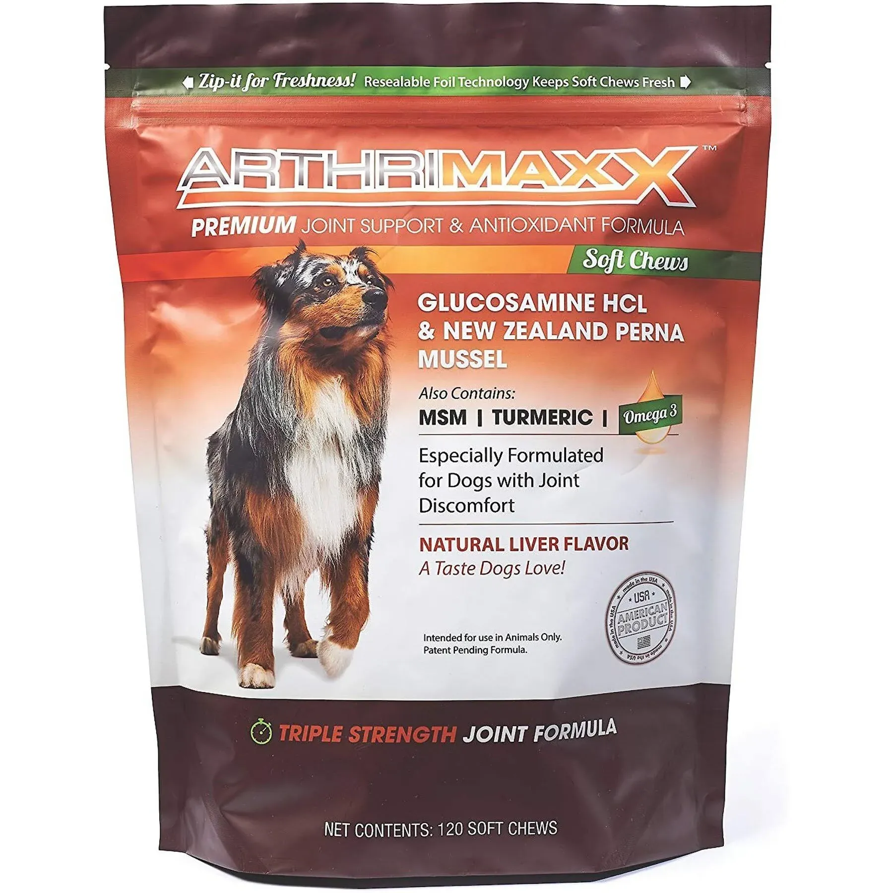 Arthrimaxx Premium Joint Support and Antioxidant Soft Chews for Dogs, 120 ct