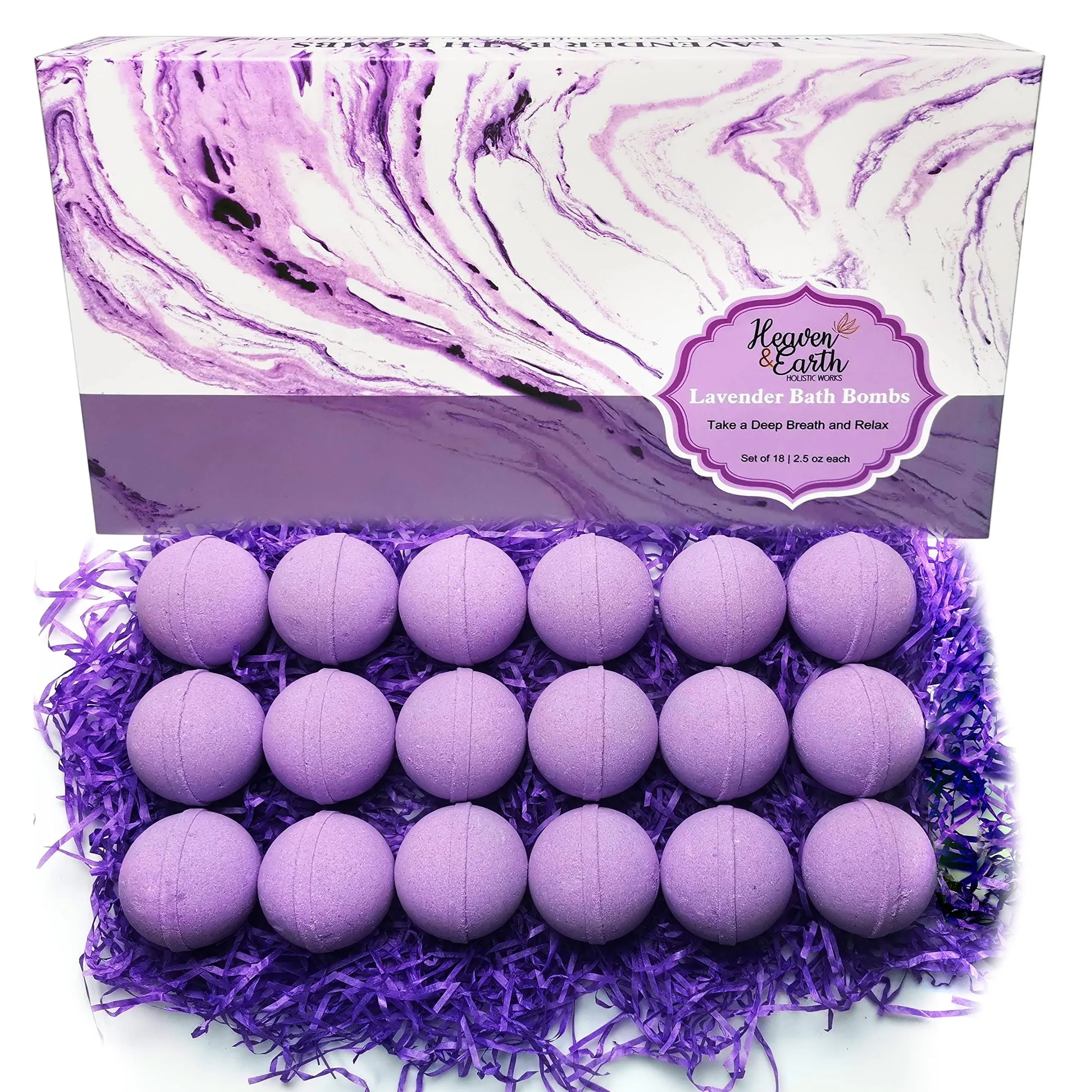 18 Lavender Bath Bombs with Essential Oils for Relaxation Organic Ingredients