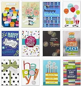 Hallmark Assorted Birthday Greeting Cards (12 Cards and Envelopes)