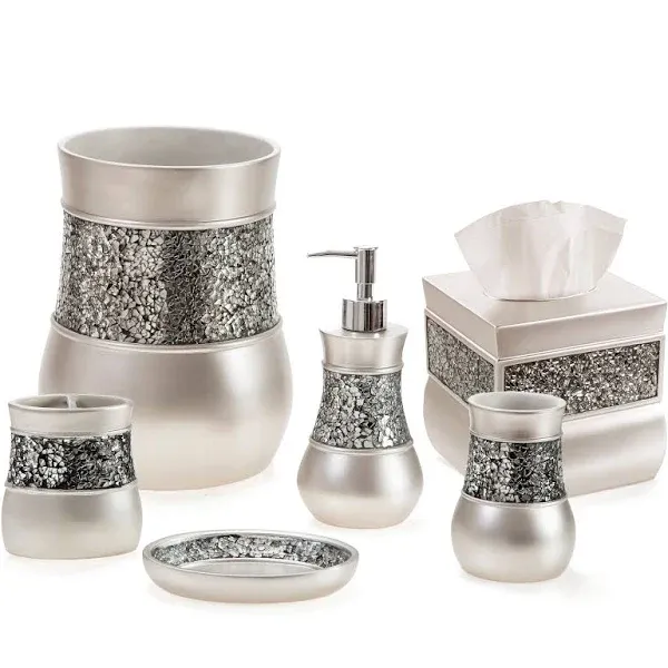 Brushed Nickle 6 Piece Bathroom Accessories Set Silver 