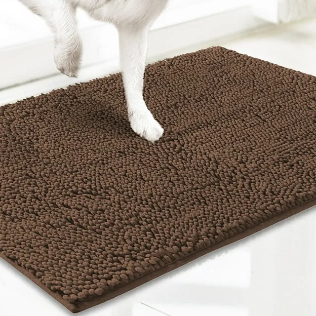 Muddy Mat AS-SEEN-ON-TV Highly Absorbent Microfiber Door Mat and Pet Rug, Non Slip Thick Washable Area and Bath Mat Soft Chenille for Kitchen Bathroom Bedroom Indoor and Outdoor - Grey Medium 30"X19"