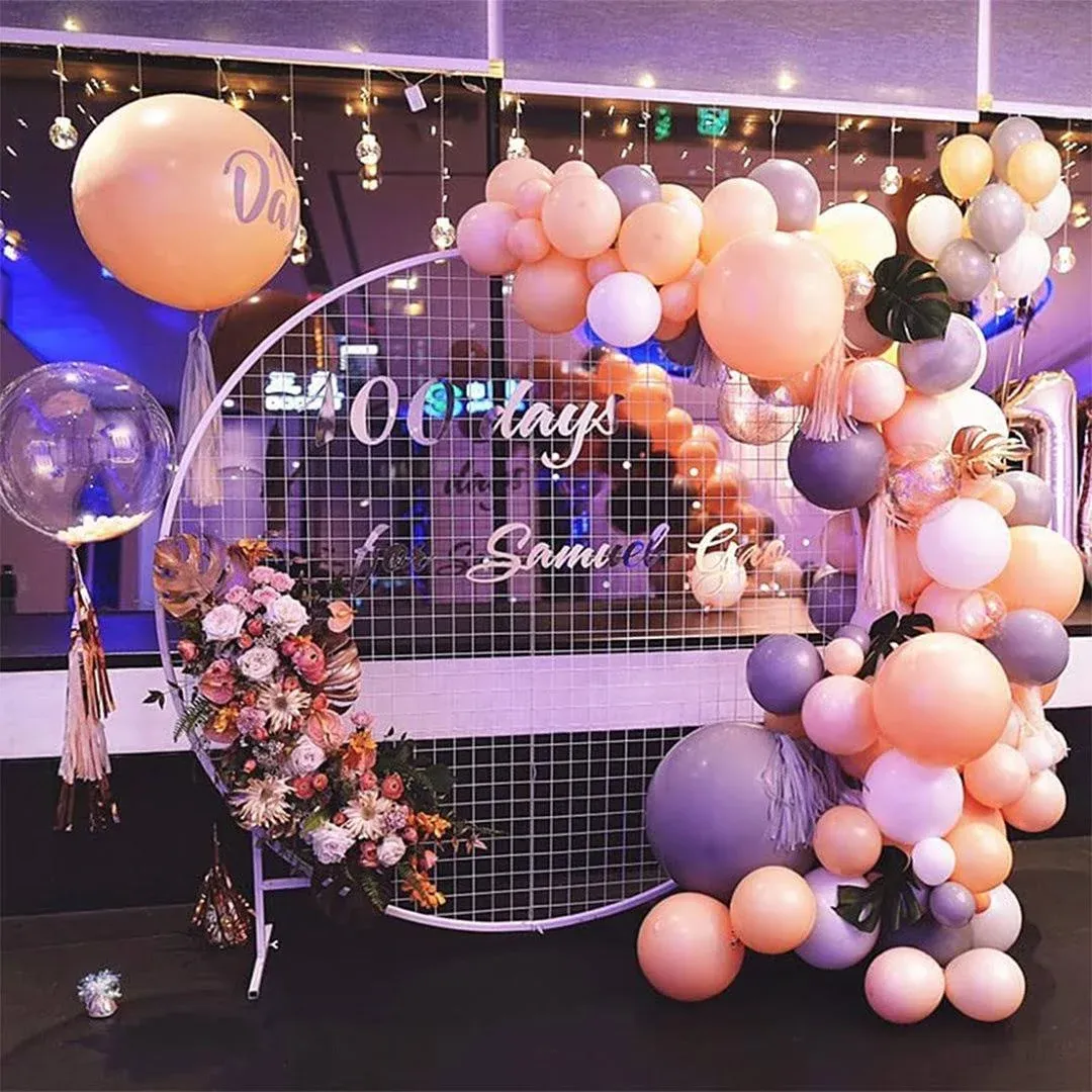 LANGXUN White Circle Mesh Decoration Arch Kit for Wedding & Birthday Party