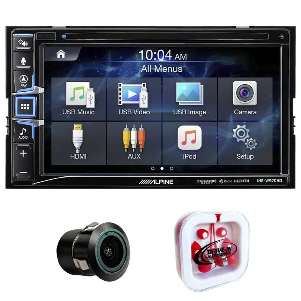 Alpine INE-W970HD 6.5" Navigation Receiver w/ Bluetooth & Backup Bullet Camera