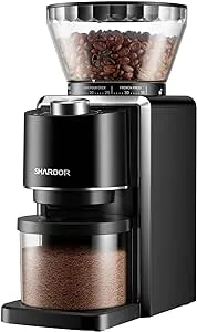 SHARDOR Conical Burr Coffee Grinder, Electric Adjustable Burr Mill with 35 Precise Grind Setting for 2-12 Cup, Black