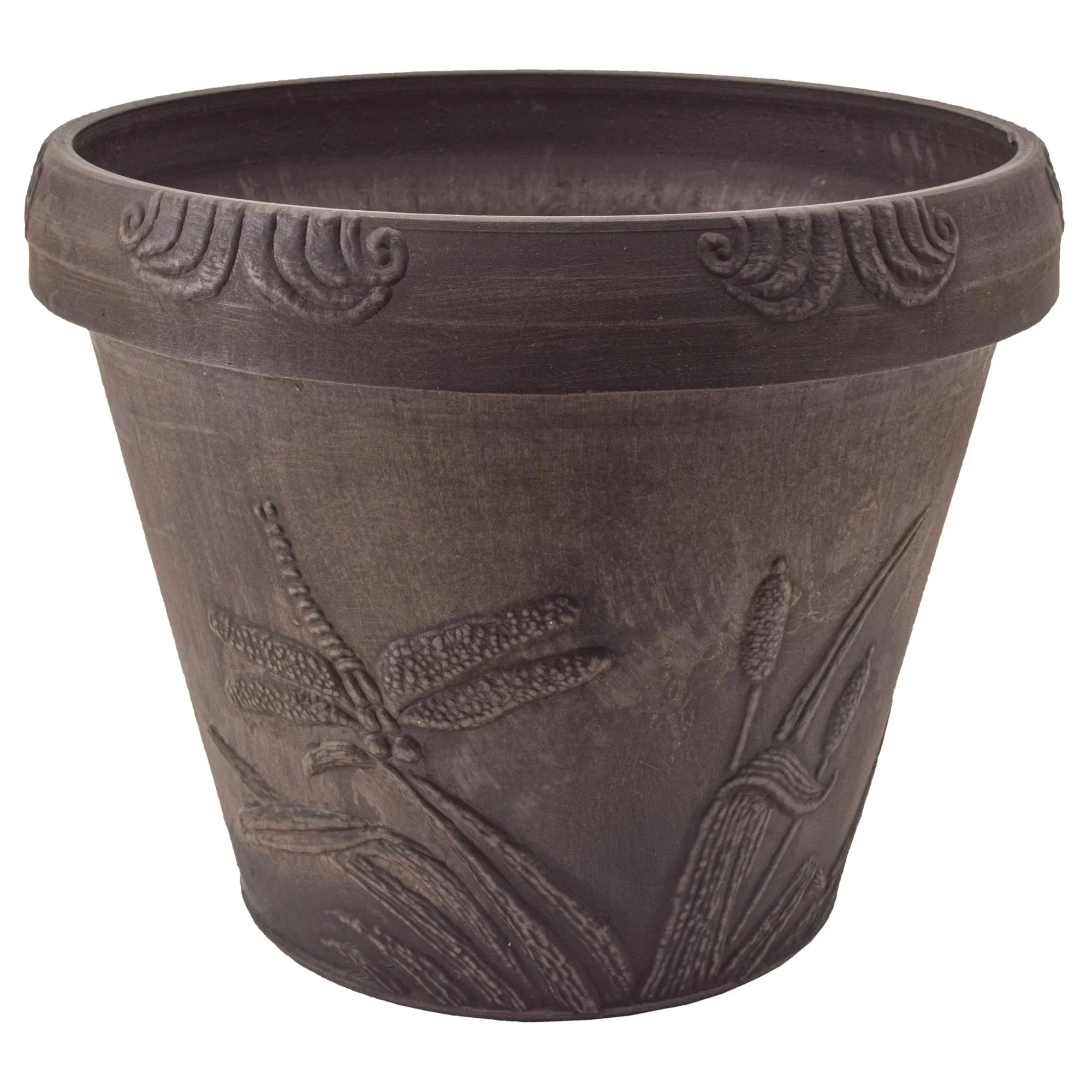 Dragonfly Planter Pot - Arcadia Garden Products Chocolate