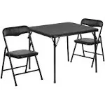 Flash Furniture Kids Black 3 Piece Folding Table and Chair Set