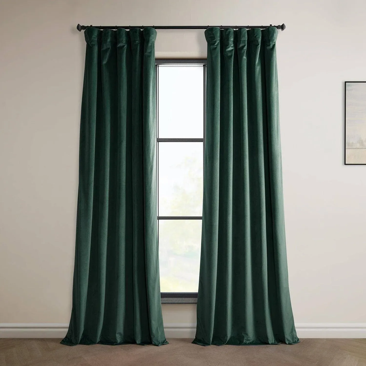 Exclusive Fabrics Heritage Plush Velvet Sing Curtain Panel - 50 x 108 - Forestry ...