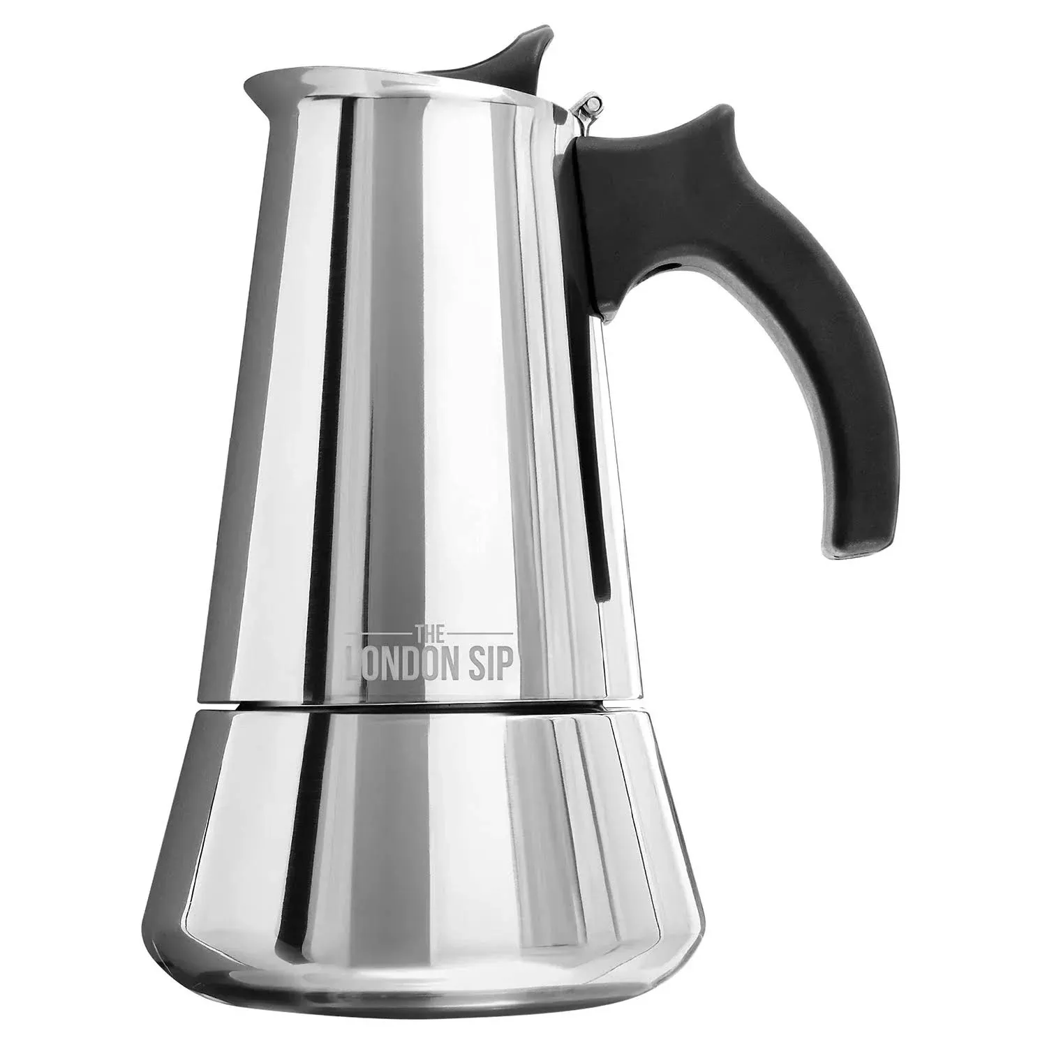 London Sip 6 Cup Stainless Steel Espresso Maker | Silver