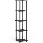 Furinno Turn-N-Tube 5-Tier Corner Square Rack Display Shelf, Espresso/Black