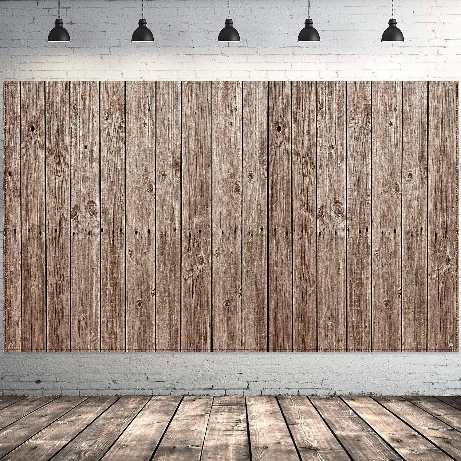 Blulu Barn Party Backdrop Farm Decorations, Extra Large Rustic Wooden Backdrop ...