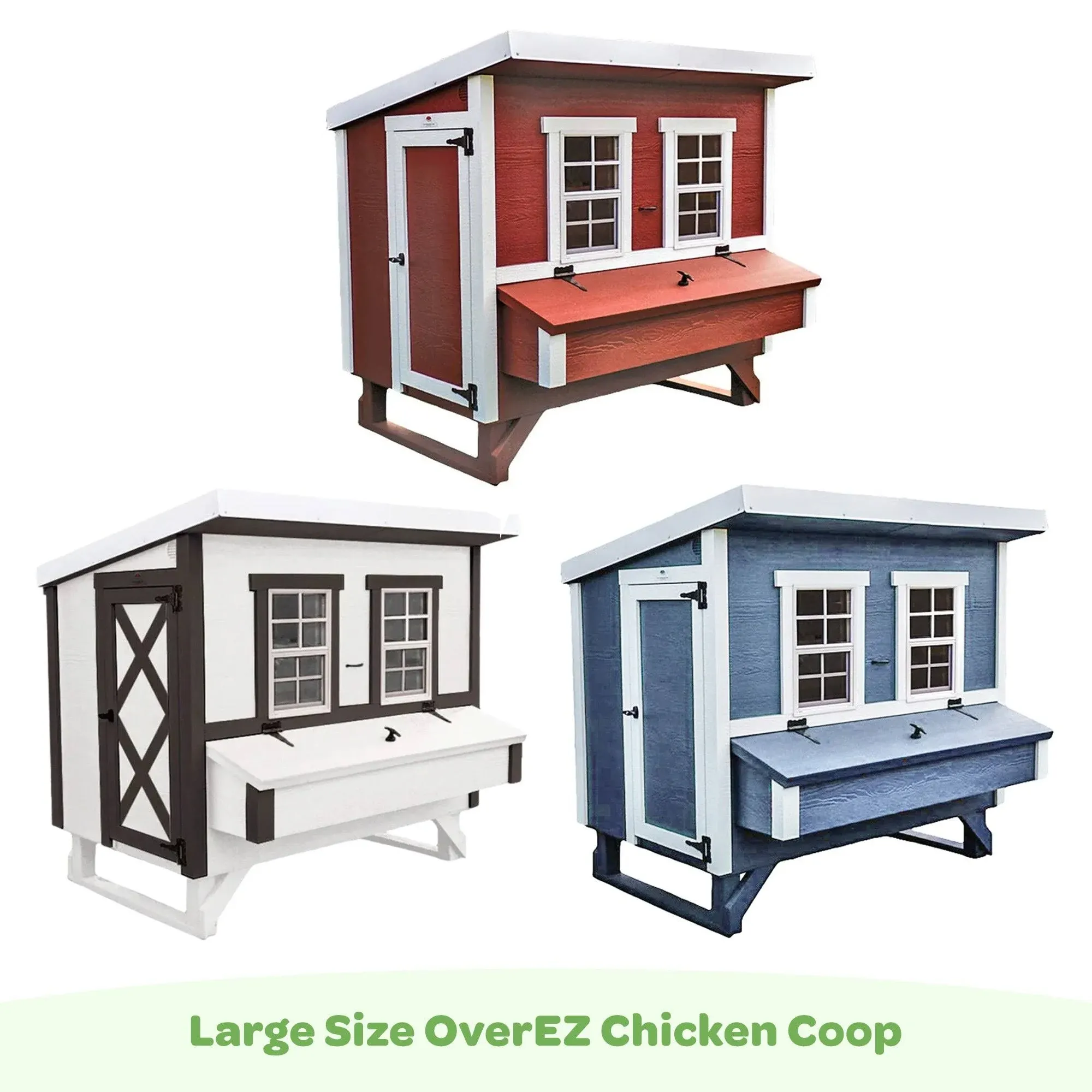 OverEZ Large Coastal Chicken Coop for Up to 15 Birds