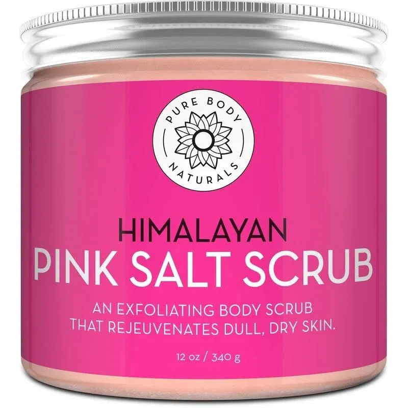 Pure Body Naturals Himalayan Salt & Sweet Almond Pink Scrub 12 fl.oz