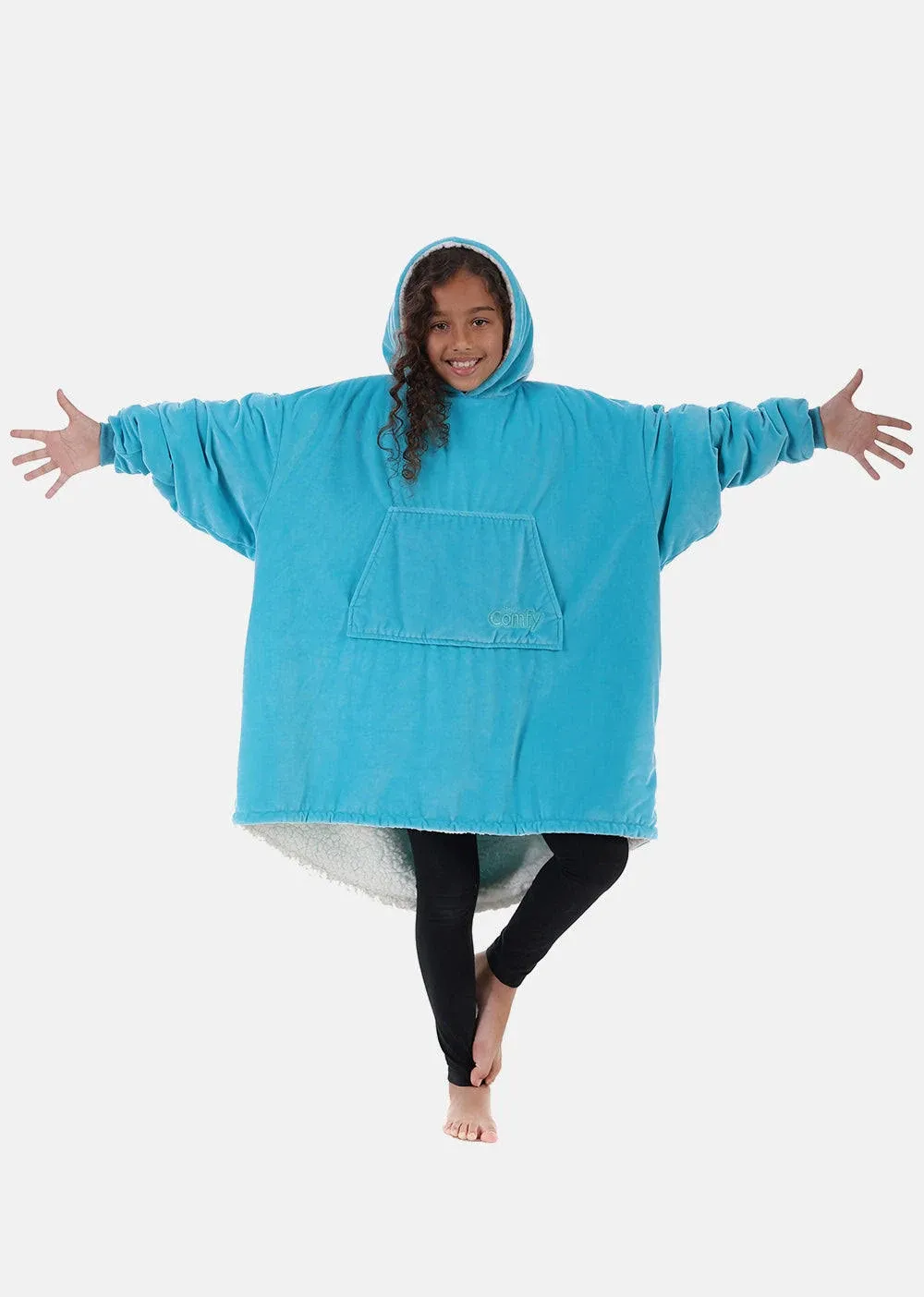 The Comfy Wearable Blanket Original Jr. Neon Aqua