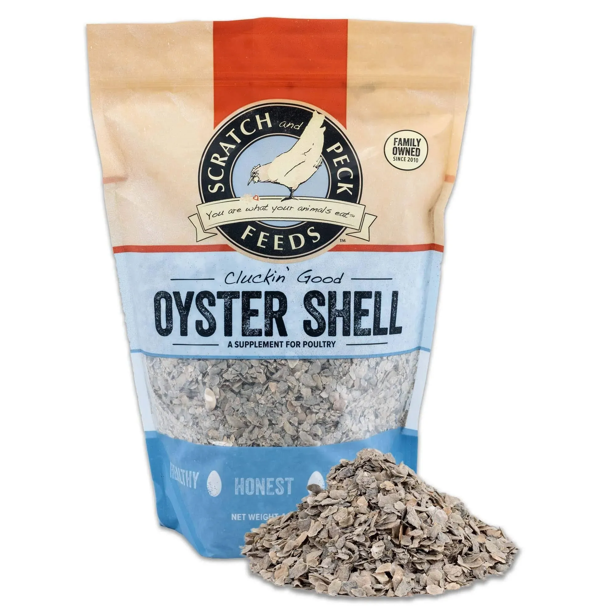 Scratch and Peck Feeds Cluckin' Good Oyster Shell Supplement for Chickens and Ducks - 4-lbs - 9300-04Scratch and Peck Feeds Cluckin' Good Oyster Shell Supplement for Chickens and Ducks - 4-lbs - 9300-04