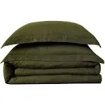 Brooklyn Loom Linen Olive Green King 3-Piece Duvet Set