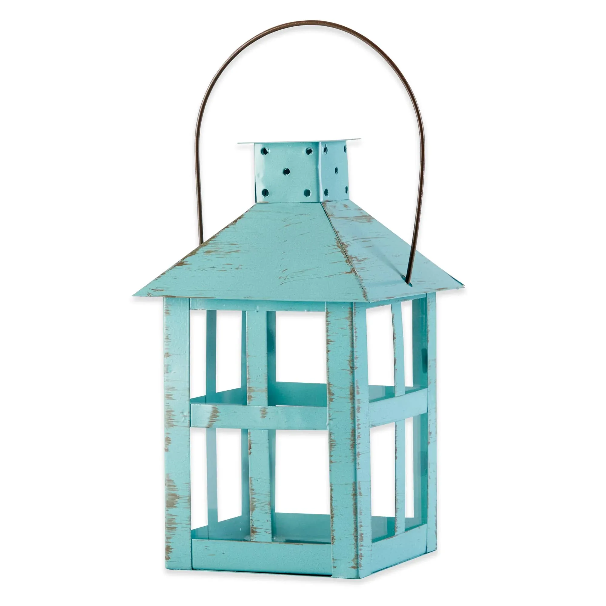 Vintage Blue Distressed Lantern - Extra Large | Kate Aspen