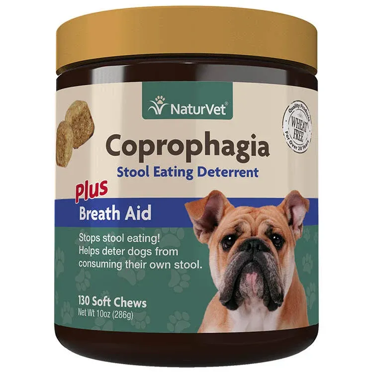 NaturVet - Coprophagia - Stool Eating Deterrent - Plus Breath Aid 130