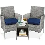 Outdoor Wicker Conversation Bistro 3 Piece Set Space Patio Furniture Garden