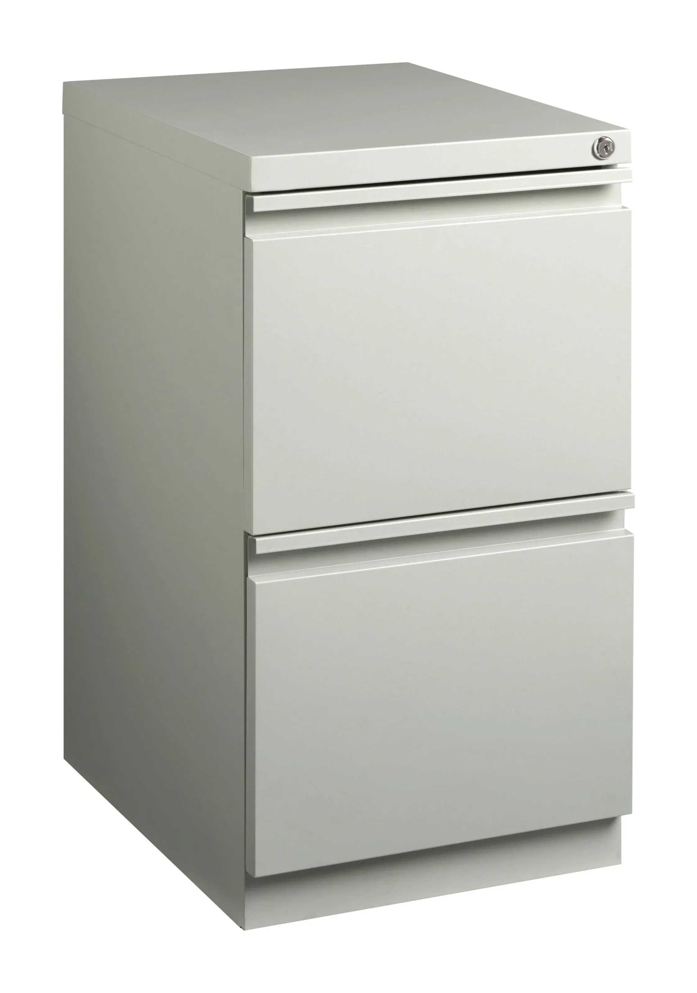 Hirsh 20&#034;D 2-Drawer Stainless Steel Mobile Pedestal File Cabinet in Light Gray