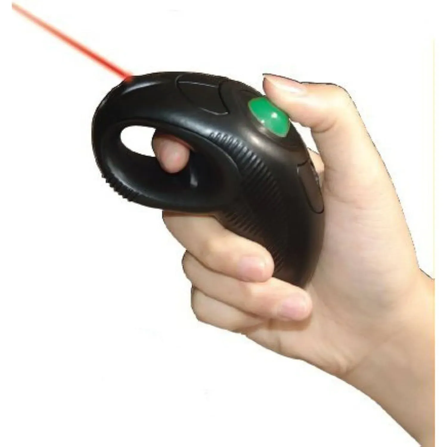 Y-10L Finger Handheld Trackball Mouse With Laser Pointer, 2.4G Usb Wireless Tr