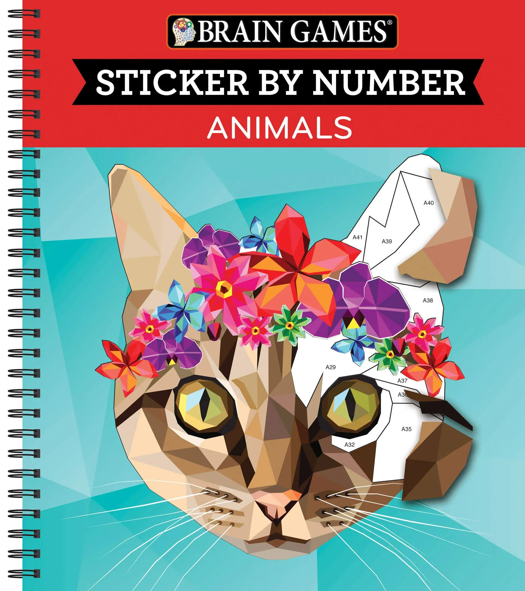 Brain Games - Sticker by Number: Animals (28 Images to Sticker) [Book]