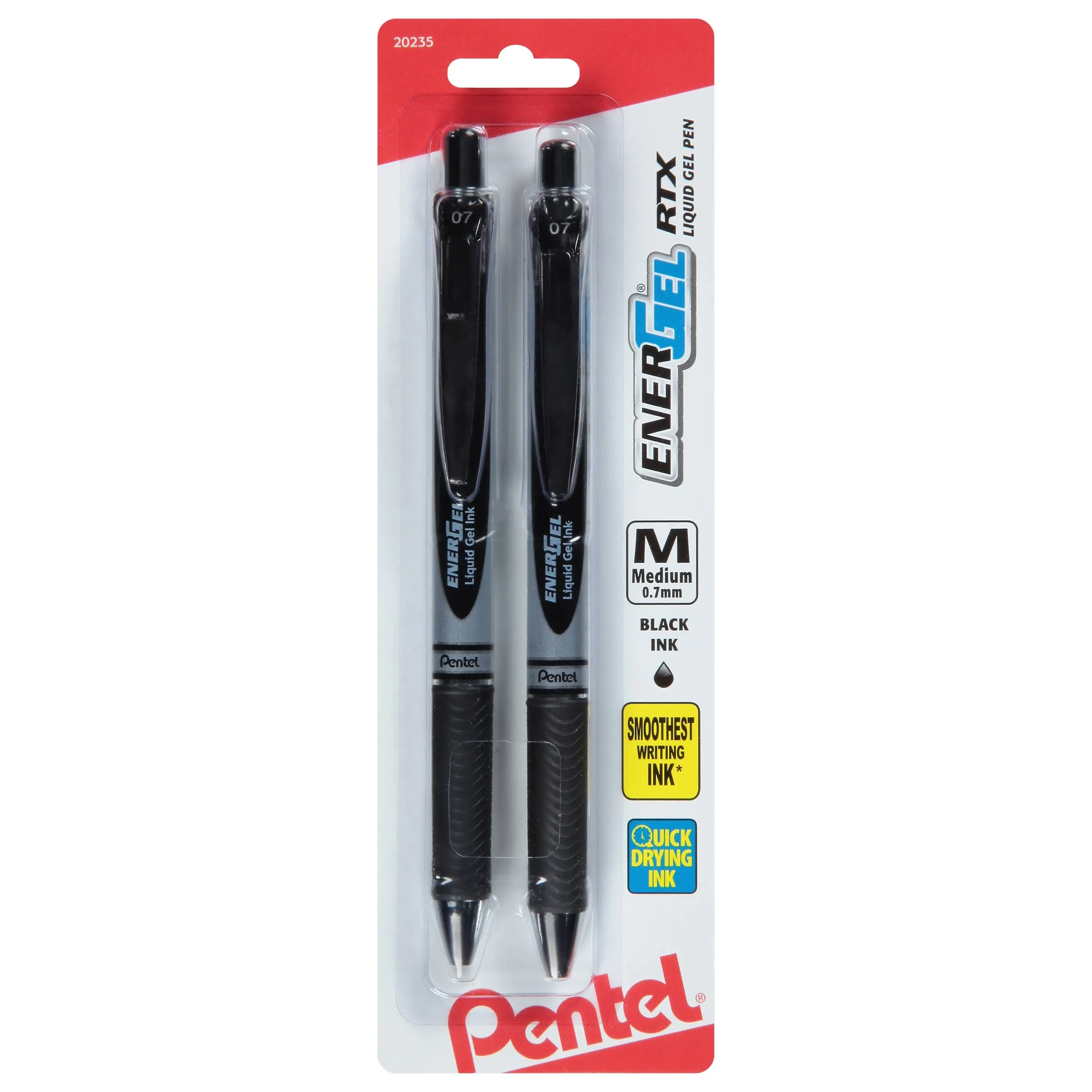 Pentel EnerGel Liquid Gel Pen, Retractable, Medium, RTX - 3 pens