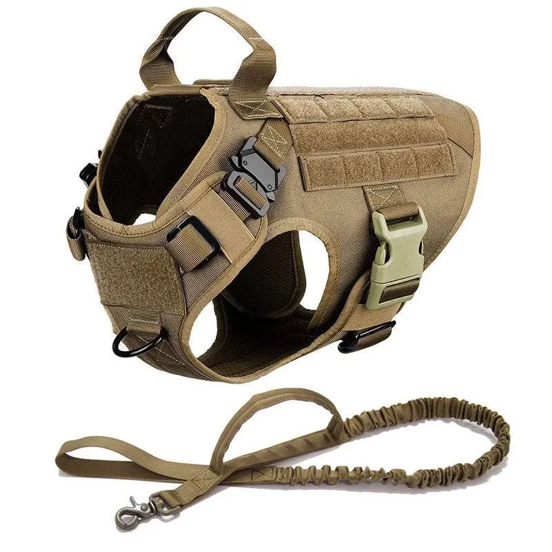 RubRab Tactical Dog Harness Vest with Handle Military Working Training Molle Vest ...