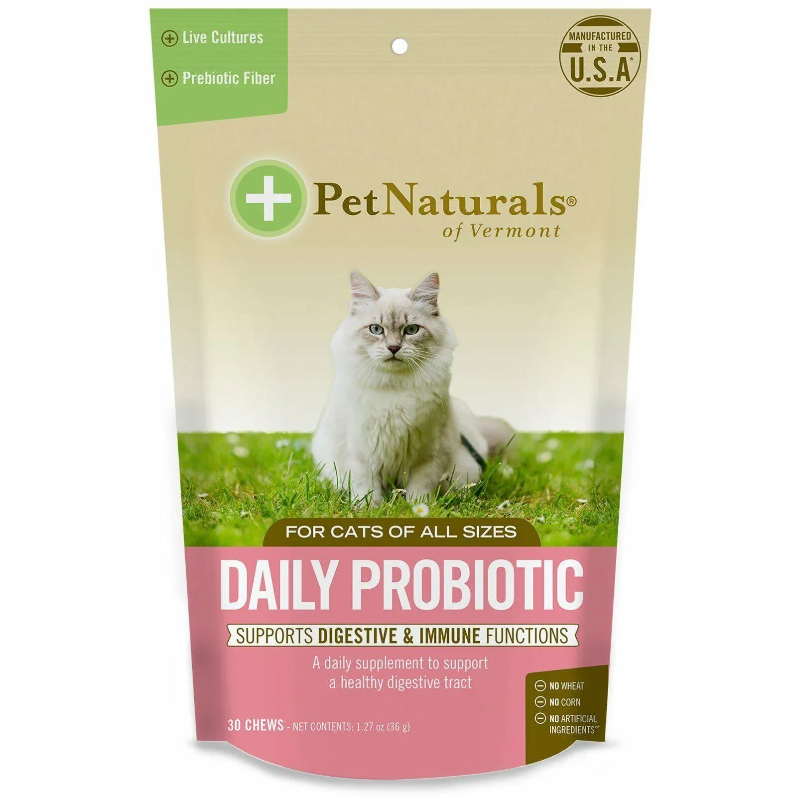 Pet Naturals, Daily Probiotic, For Cats, All Sizes, 30 Chews, 1.27 oz (36 g)