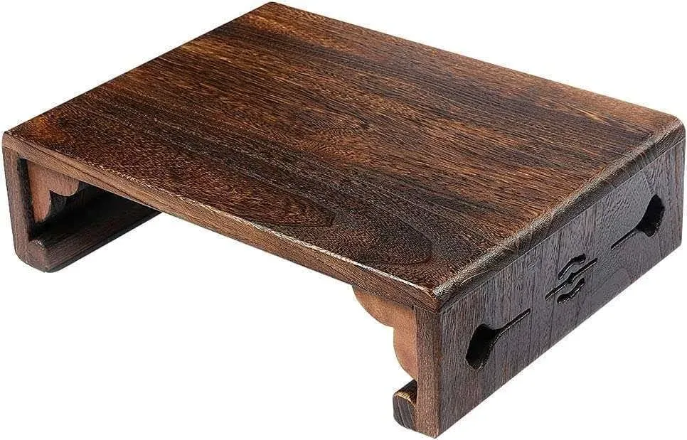 Antique Table with Folding Legs, Wooden Coffee Table, Japanese Floor Tea Table, Laptop Tatami Table, Multifunctional Low Table (23.6”x13.6”x9.5”)