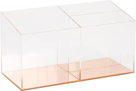 CR Gibson Divided Acrylic Desktop Organizer - Rose Gold Each