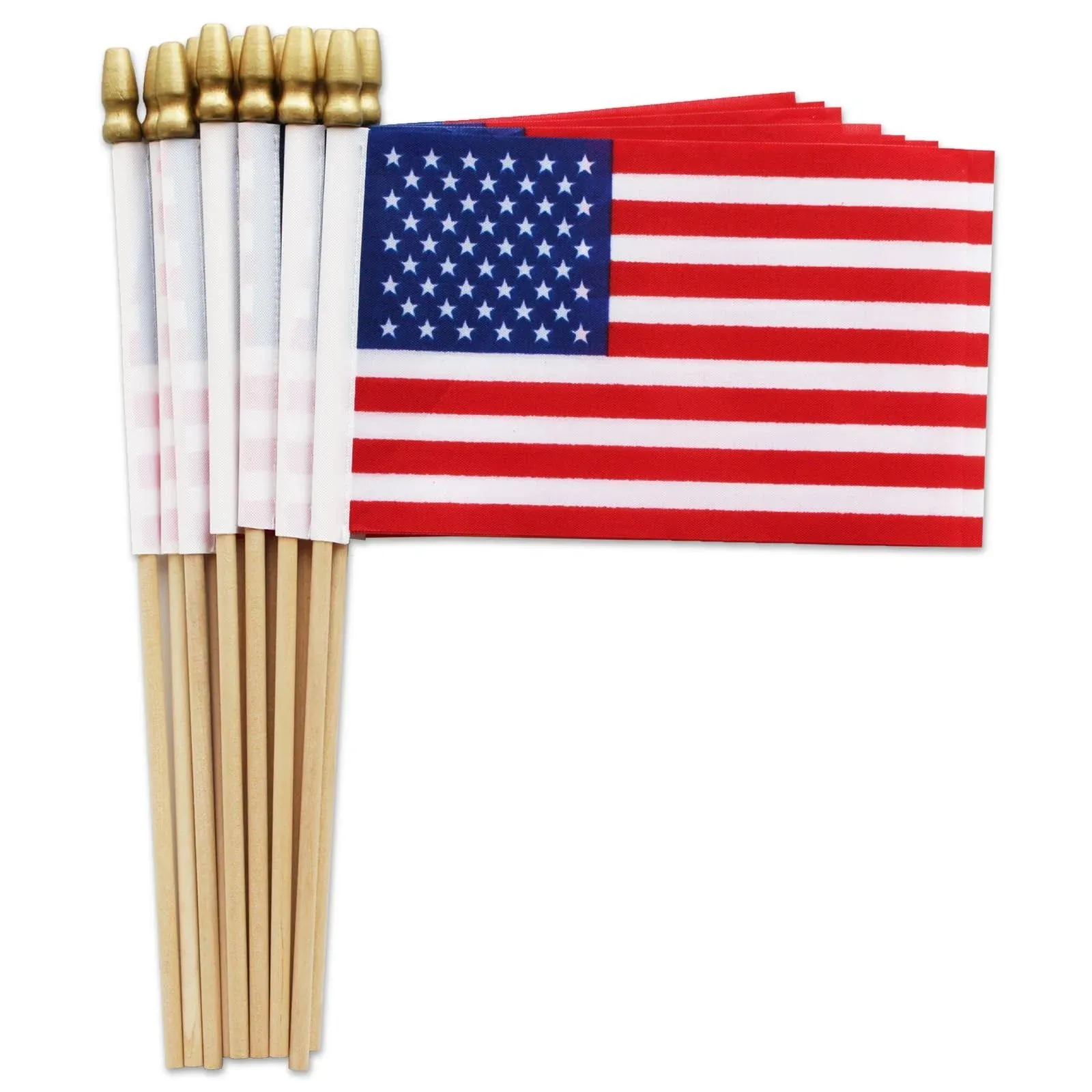 12 Pcs Small American Flags on Stick 4th of July Mini USA Flags Sticks 4x6 Inch