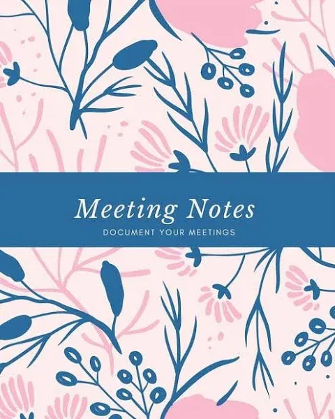 Meeting Notes: For Taking Minutes at Business Meetings Log Book, Record Action ...