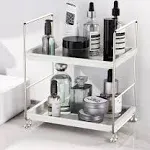 FSyueyun 2-Tier Bathroom Countertop Organizer, Tool-Less Installation Premium Plastics Makeup Perfume Organizer Skincare Shelf For Bathroom Vanity