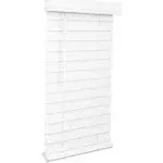 LOTUS & WINDOWARE 2.5-inch Cordless Faux Wood Blind, Plantation Style, 23" Wide x 24" Long, Smooth, Bright White – for Living Room, Bedroom, Interior Door Windows