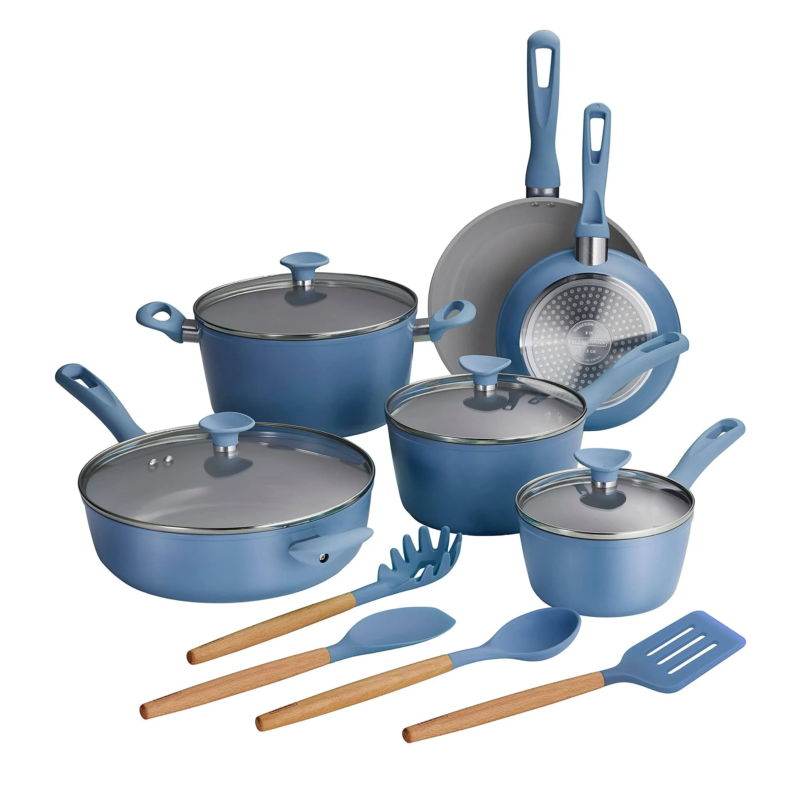 Tramontina 14 Piece Ceramic Cookware Set (Blue)