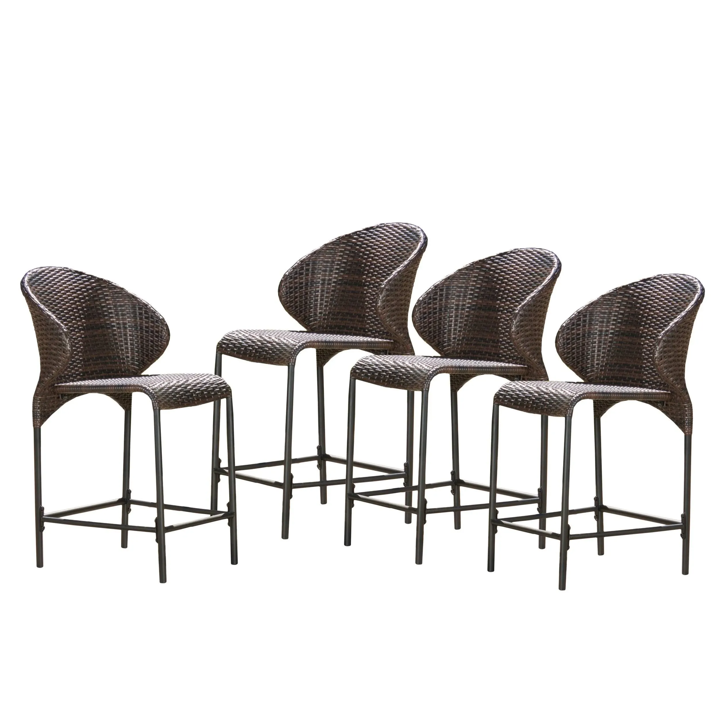 Christopher Knight Home Oyster Bay Wicker Counterstools, 4-Pcs Set, MU