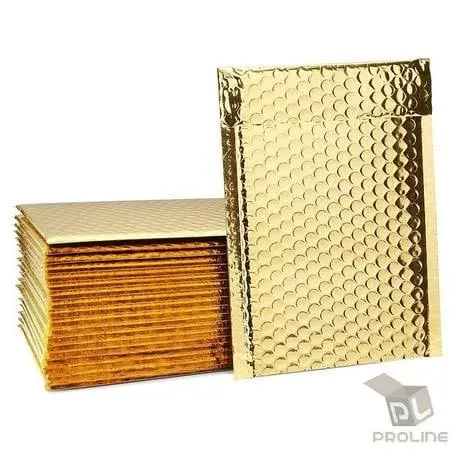 Proline Glamour Metallic Gold Poly Bubble Mailers Envelopes Self Sealing Bags ...