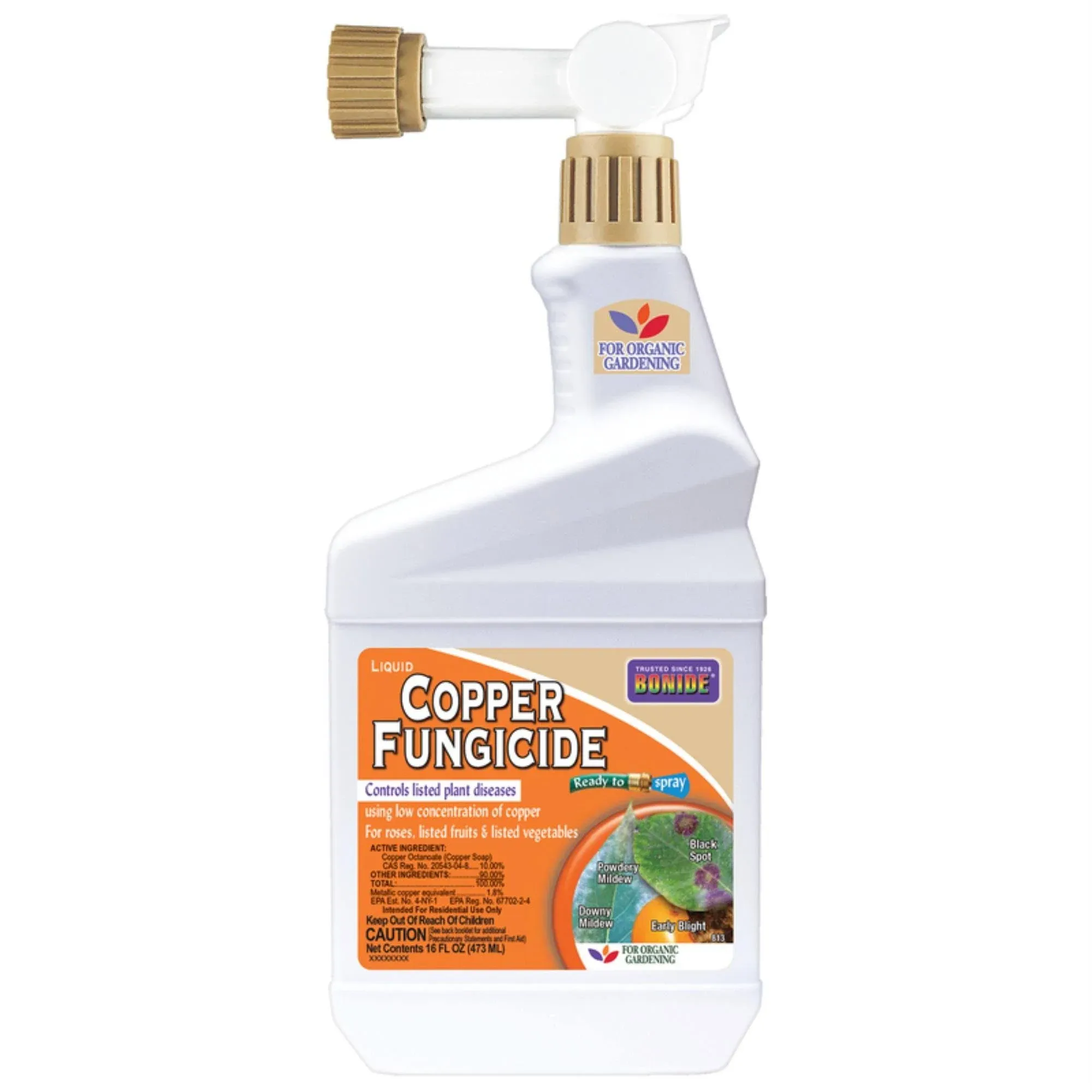 Bonide Captain Jack's Copper Fungicide, 16 oz Ready-to-Spray Disease Control for Organic Gardening, Controls Mildew & Blight