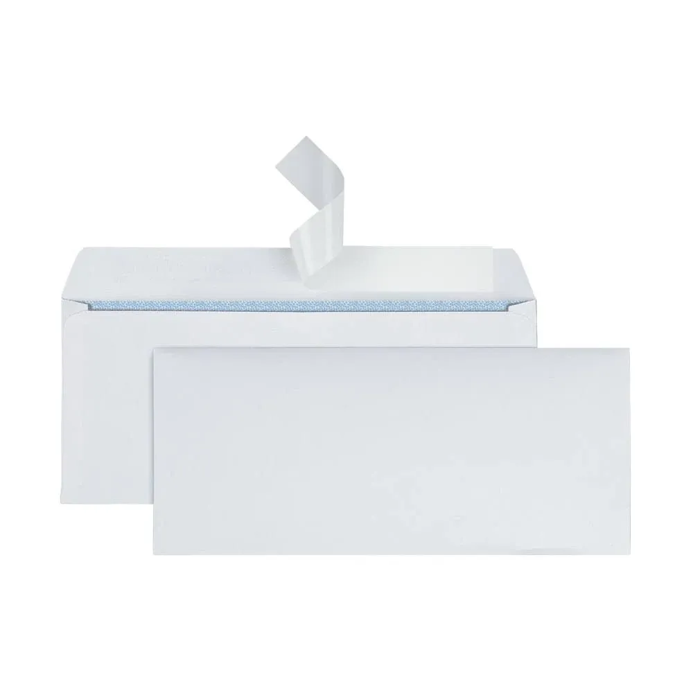 Office Depot Brand #10 Security Envelopes, Clean Seal, 30% Recycled, White, Box of 500