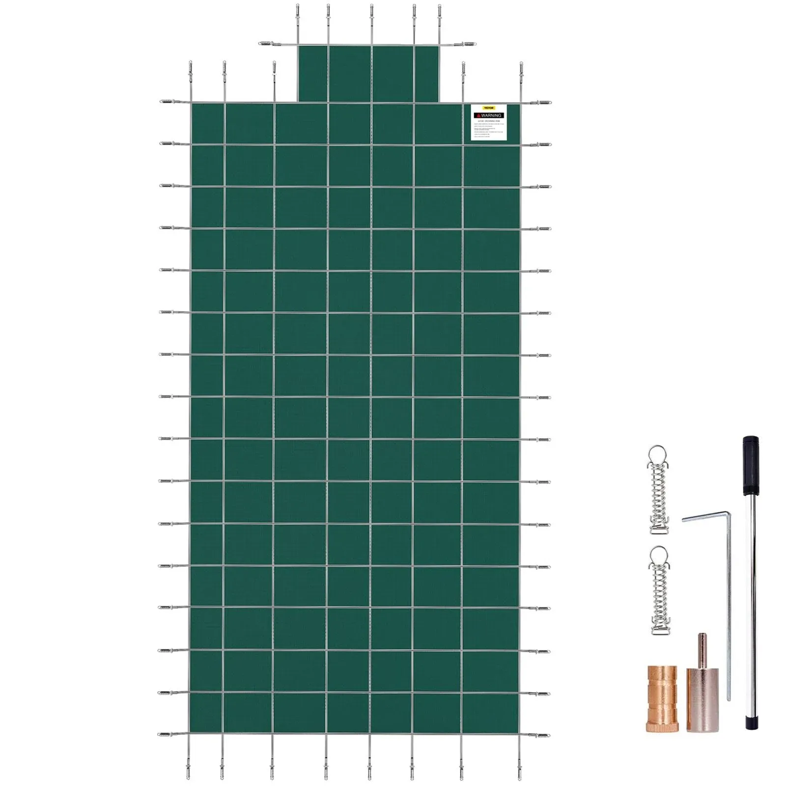 VEVOR Pool Safety Cover 18' x 36' Rectangle – Inground Pool Cover Green Mesh, Triple-Stitched for Maximum Strength, Abrasion-Resistant