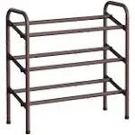 SONGMICS Expandable Shoe Rack, 3 Tier Shoe Rack Shelf, Adjustable Shoe Organizer Storage for 20 Pairs of Shoes, Metal Free Standing Shoe Racks for Closet, Front Door Entryway, Easy Assembly, Bronze