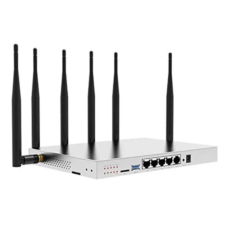 WG3526 4G LTE Router | AC1200Mbps Dual Band CAT4 Wireless Router with Metal Case and Detachable 6×5dBi Antennas| Gigabit Ethernet with TF Card Slot & USB3.0 Port & SIM Card Slot