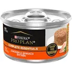 Purina Pro Plan Chicken &amp; Spinach Entree Wet Cat Food Grain-Free 3 Oz Cans 24 Pk