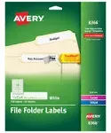 Avery File Folder Labels, TrueBlock Technology, Permanent Adhesive, 2/3" x 3-7/16", 750 Labels (8366)