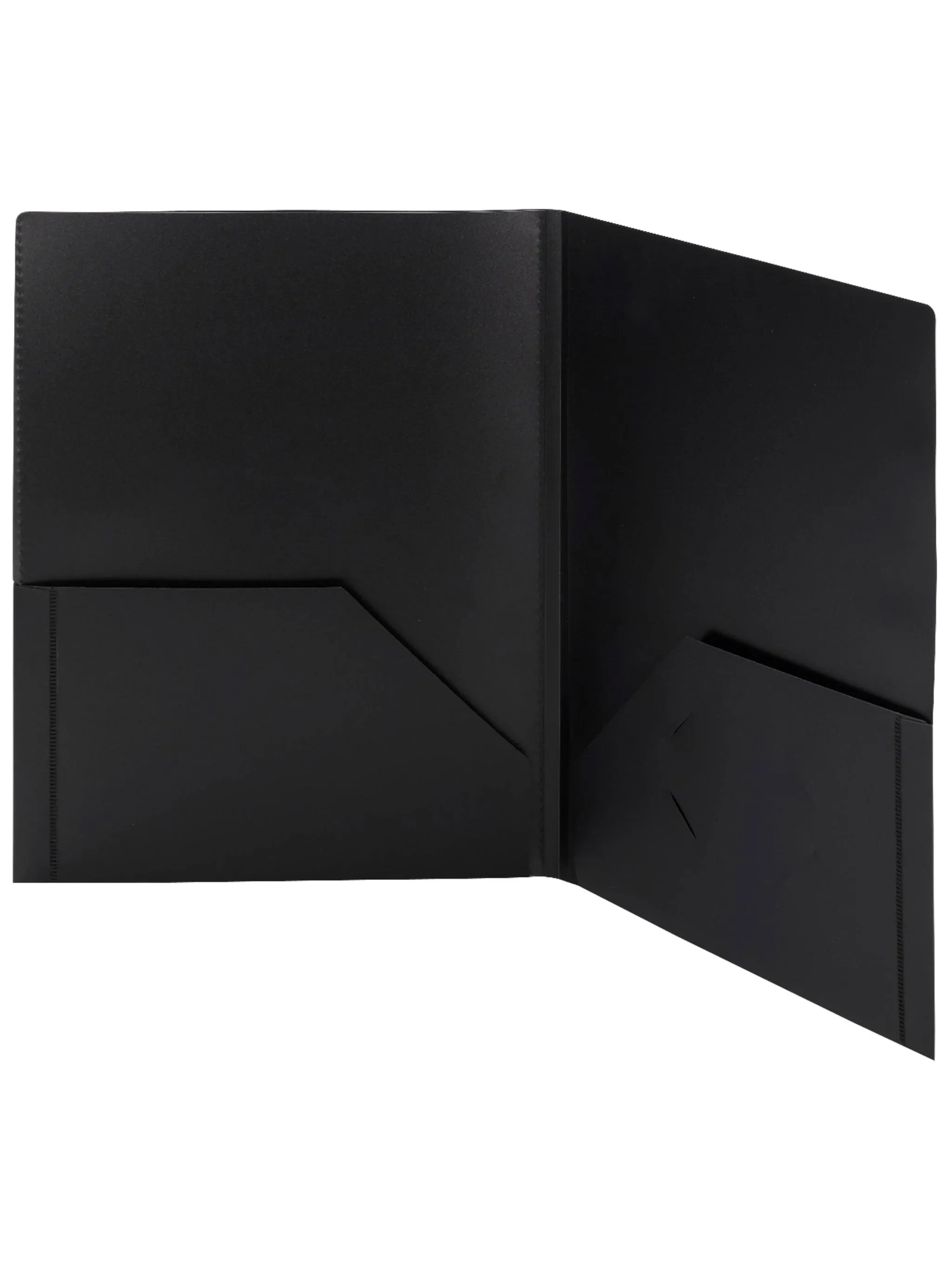 Smead Frame View Poly 2-Pocket Presentation Folder, Black, 5/Box (87705)