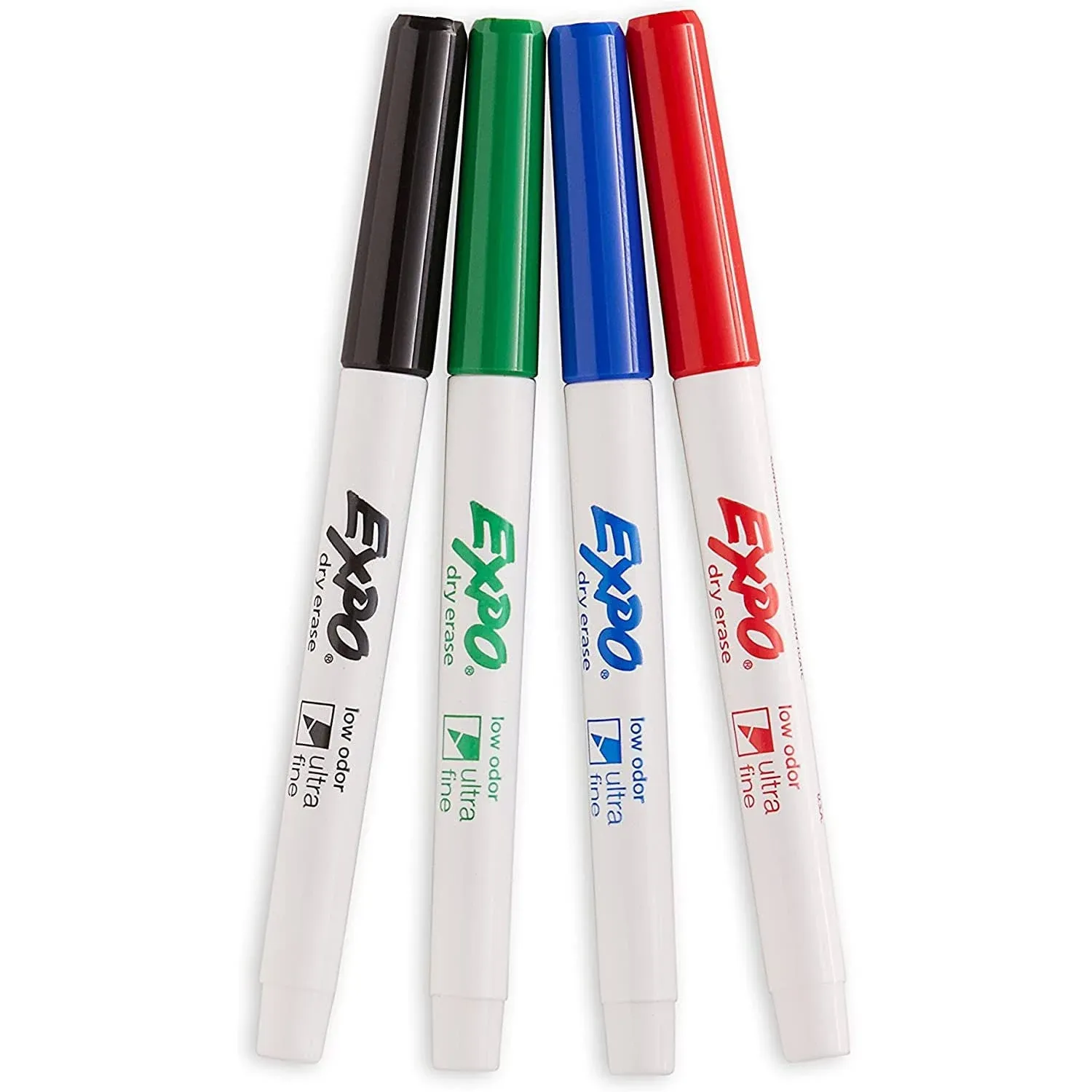 EXPO Low-Odor Dry-Erase Marker Ultra Fine Point Assorted 4/Pack