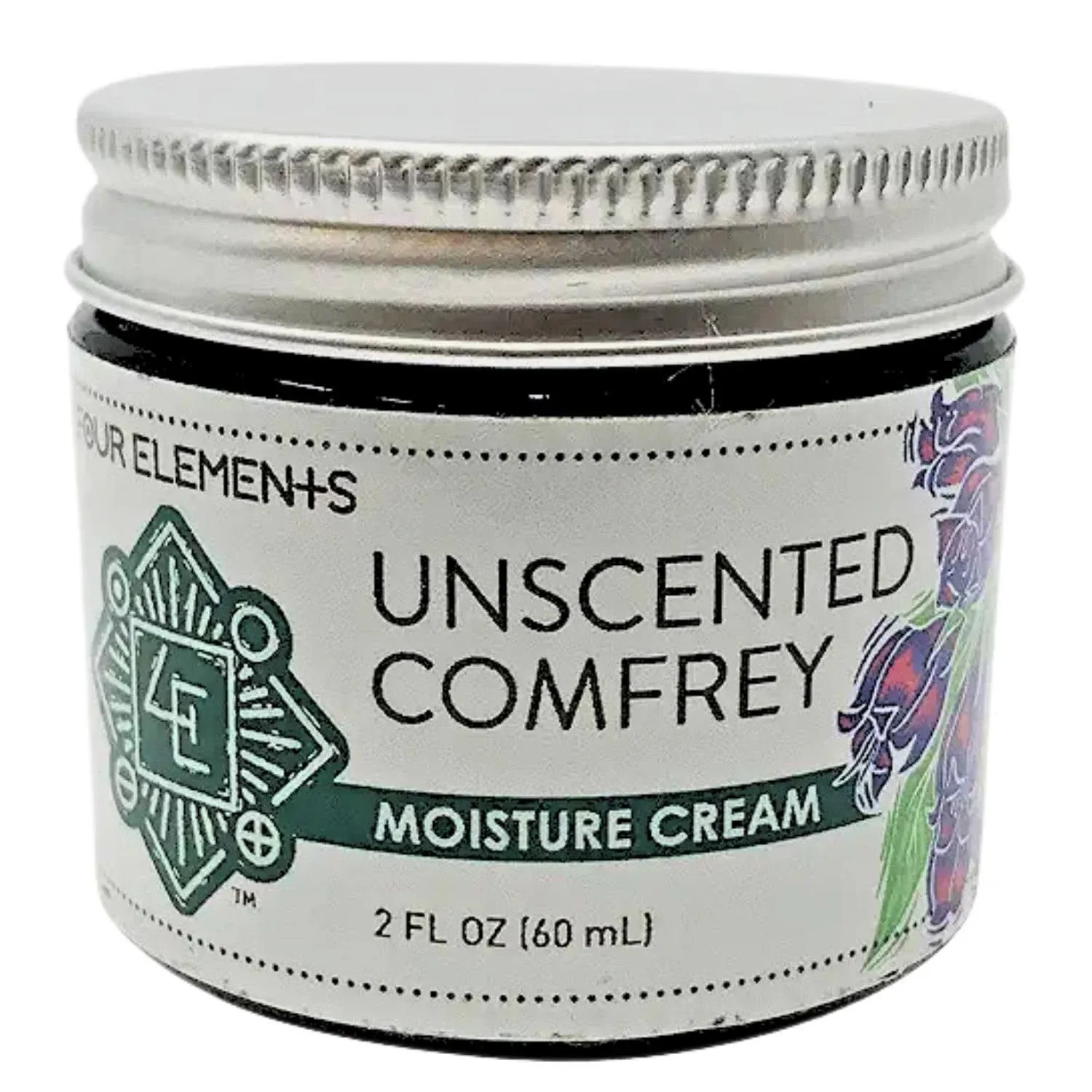 Four Elements Organic Herbals Unscented Comfrey Cream - 2 oz Cream