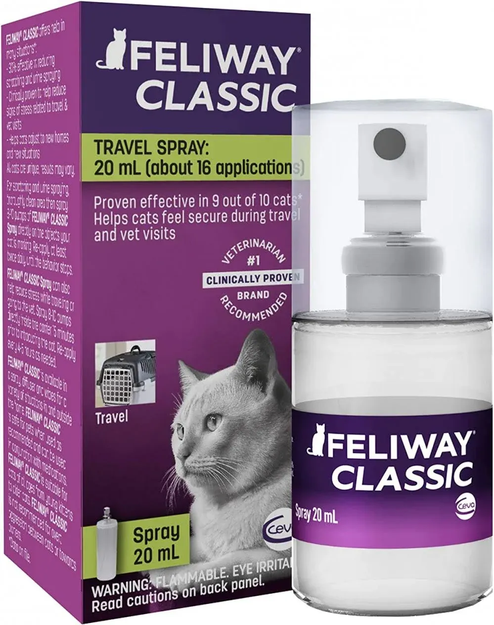 FELIWAY Classic Cat Calming Pheromone Travel Spray (20 mL)